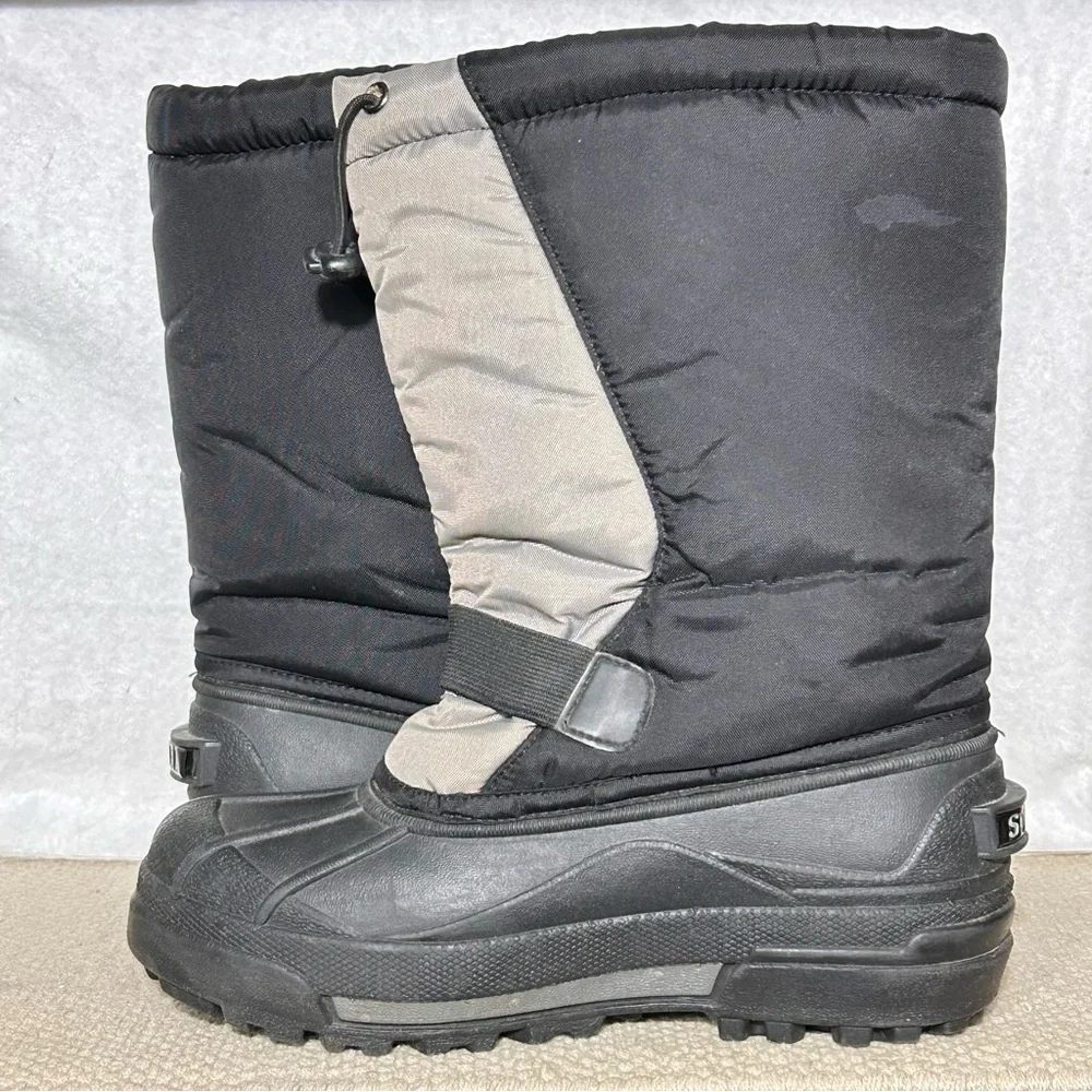 Sorel Big Kids/Youth Black/Grey Snow Goose Insulated Snow Winter Boots SZ 5